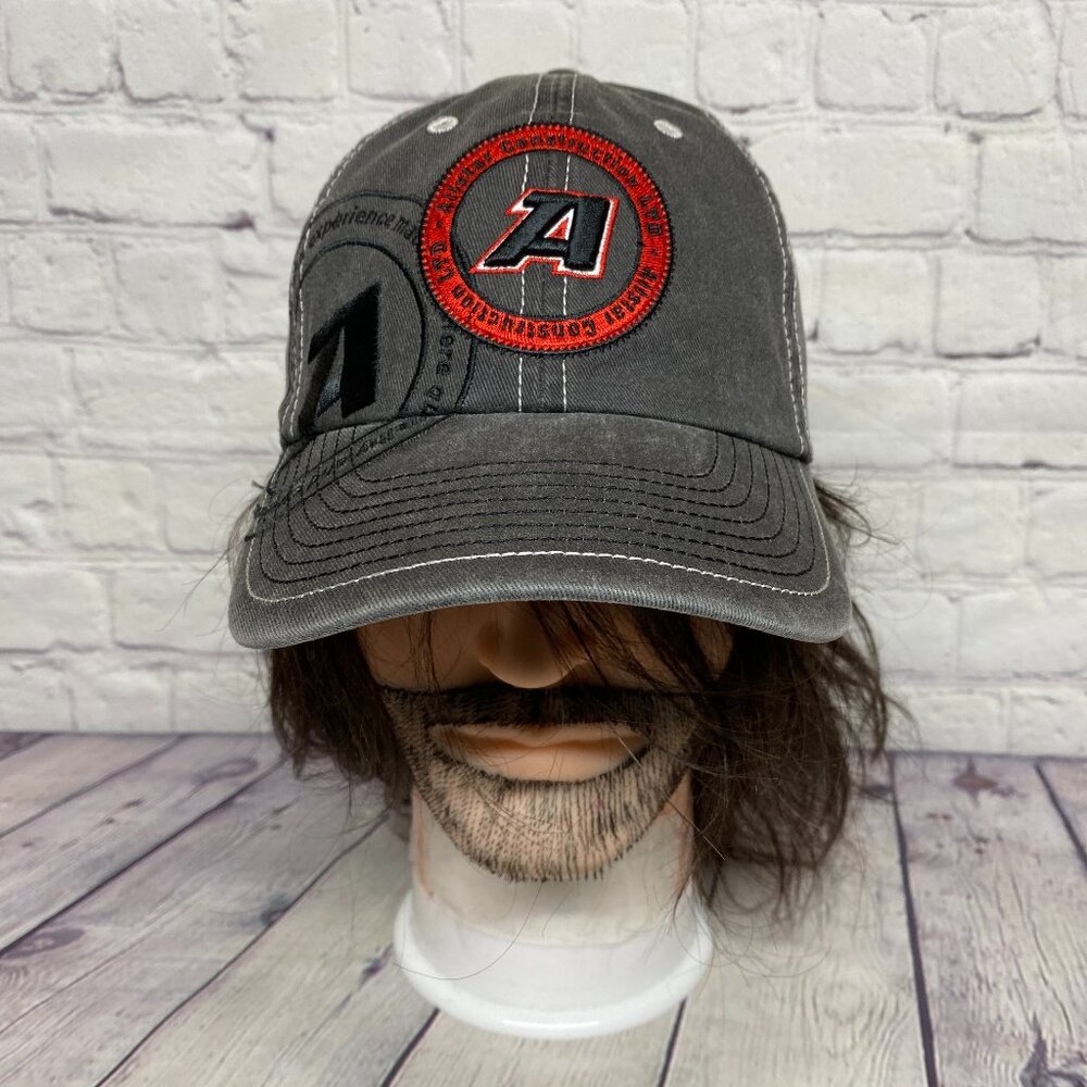 Dad Hat Cap Strap Back Faded Gray All Star Construction Embroidered Casual